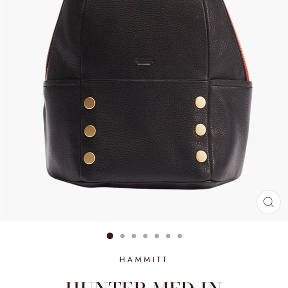 Gray Leather Backpack with Silver Accents - Picture 4 of 5